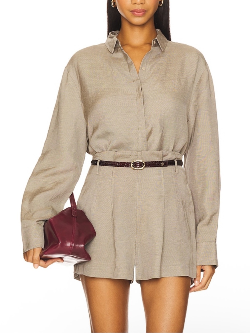 St. Agni Classic Melange Button Down Shirt-Rye M